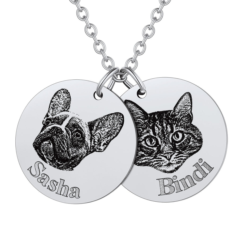 Personalized Pet Portrait Necklace Memorial Gift