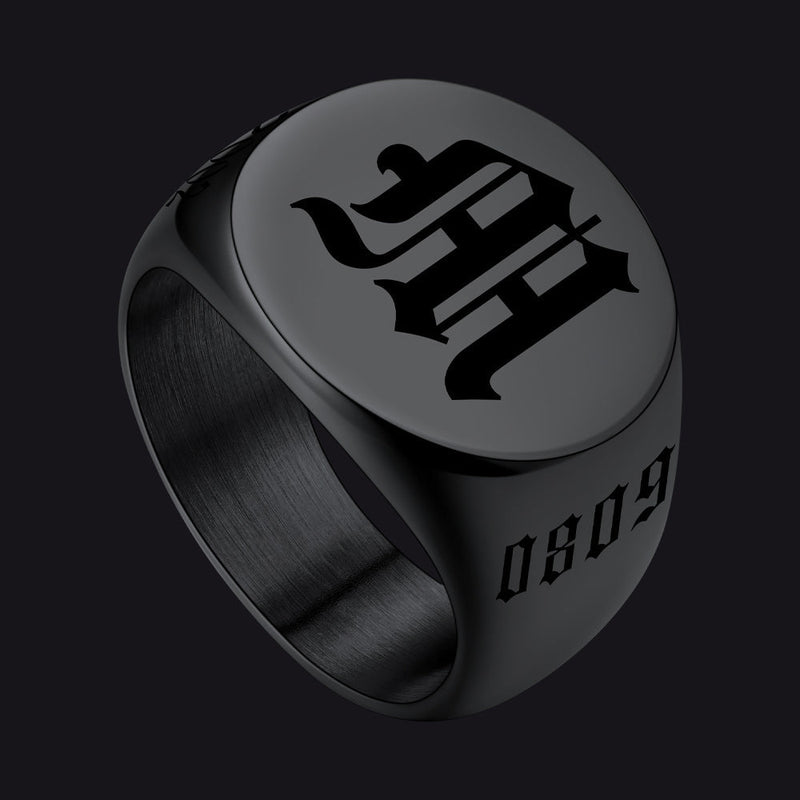 Engraved Name Custom Signet Rings for