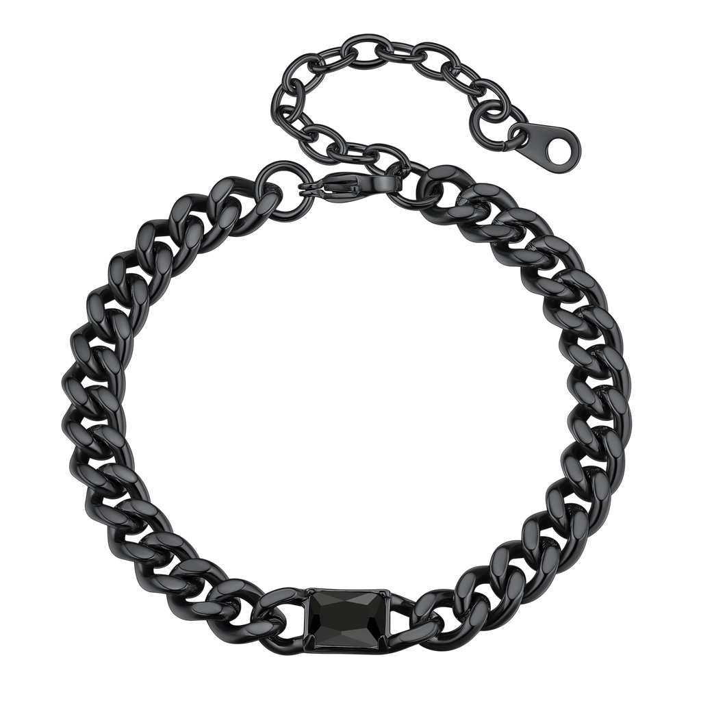 Flash Cubic Zirconia Thick Chain Bracelet for
