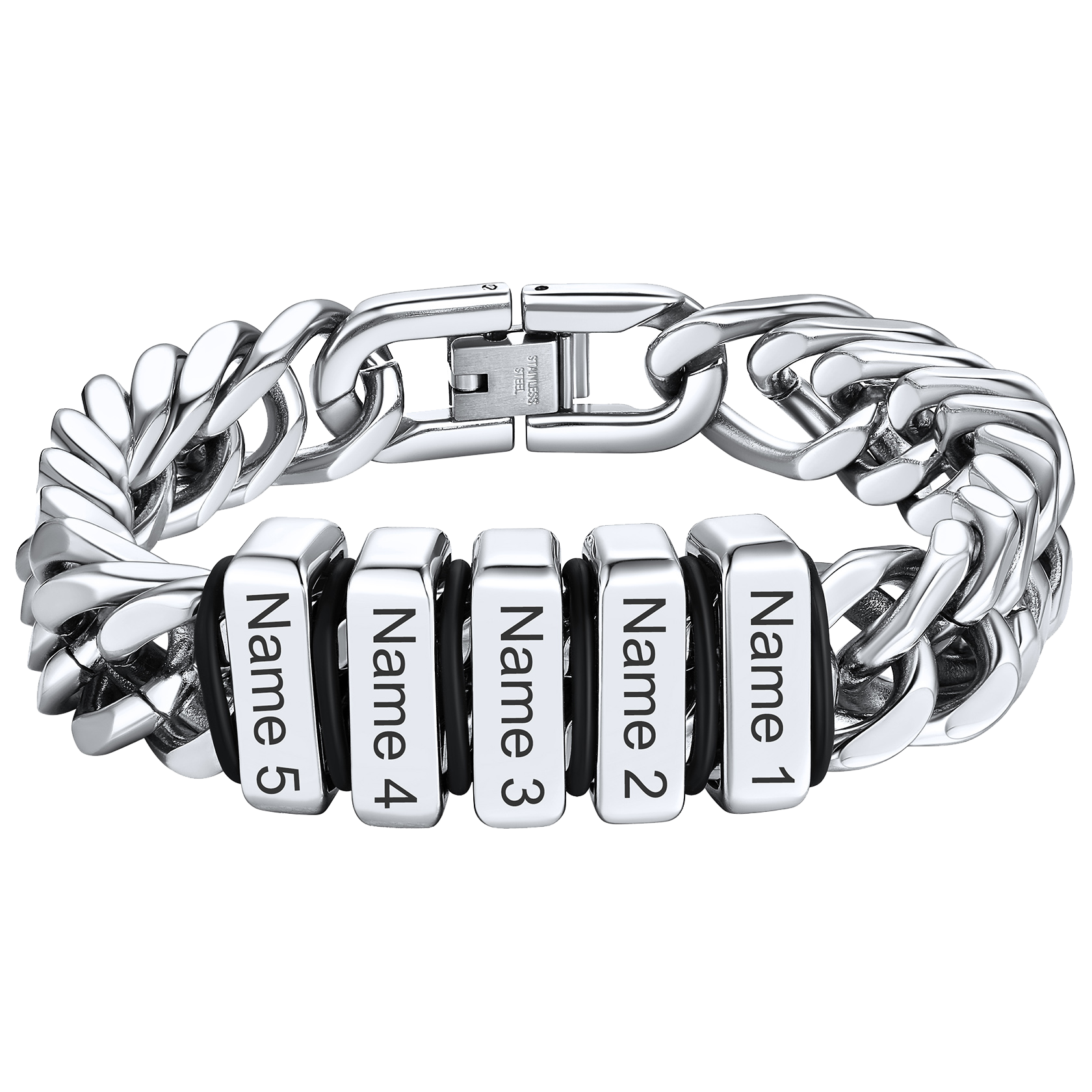 Personalized Cuban Link Bracelet Engraved Name Bracelet for