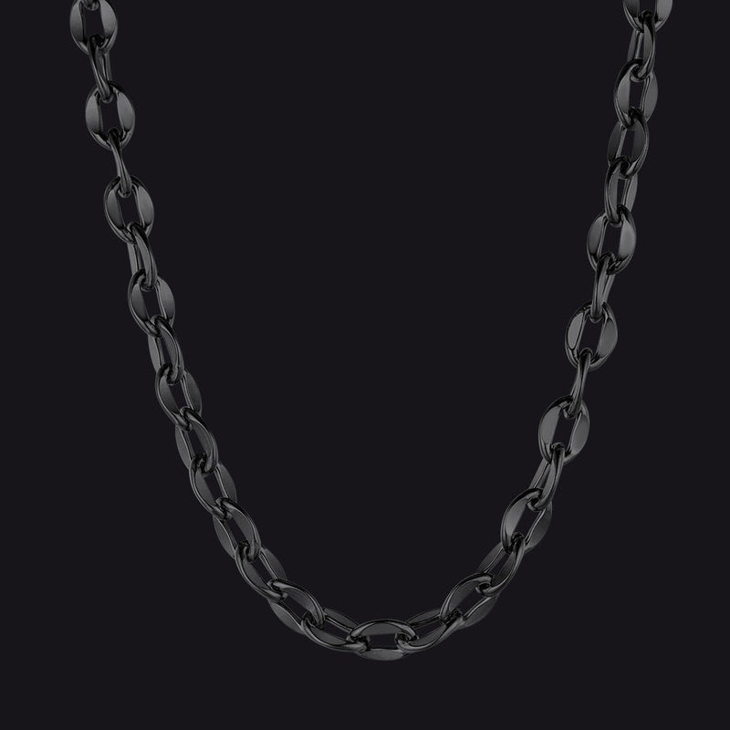 6mm/9mm Width Twisted Rolo Link Chain Necklace for