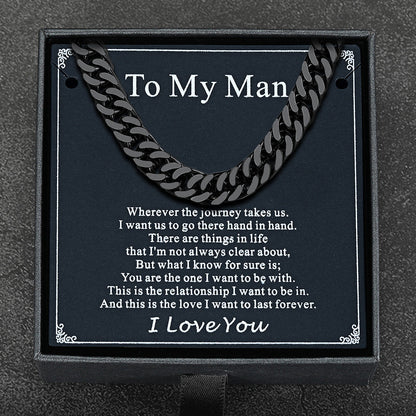 Miami Cuban Link Chain Necklace With Gift Crad for Him