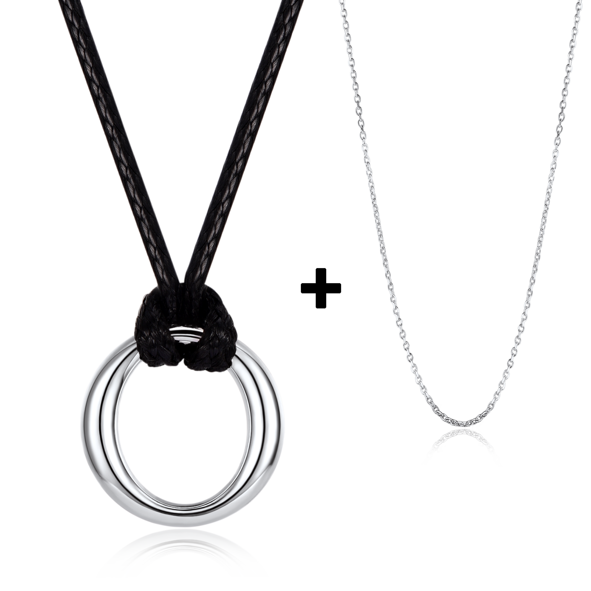 Flash 925 Sterling Silver Circle Necklace for