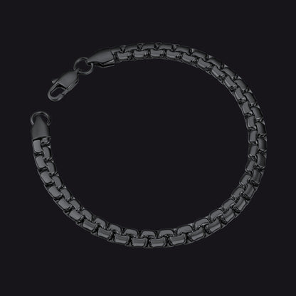 Flat Box Link Chain Bracelet for