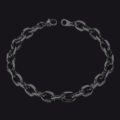 Stainless Steel Rolo Link Bracelet for