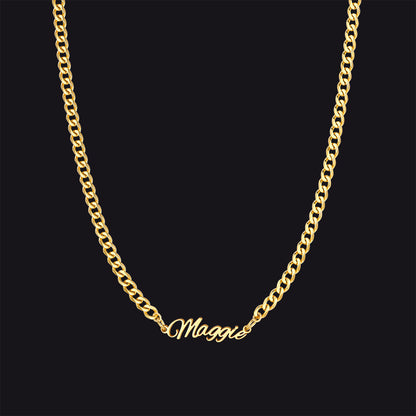 Customized Name Necklace With Cuban Link Chain for