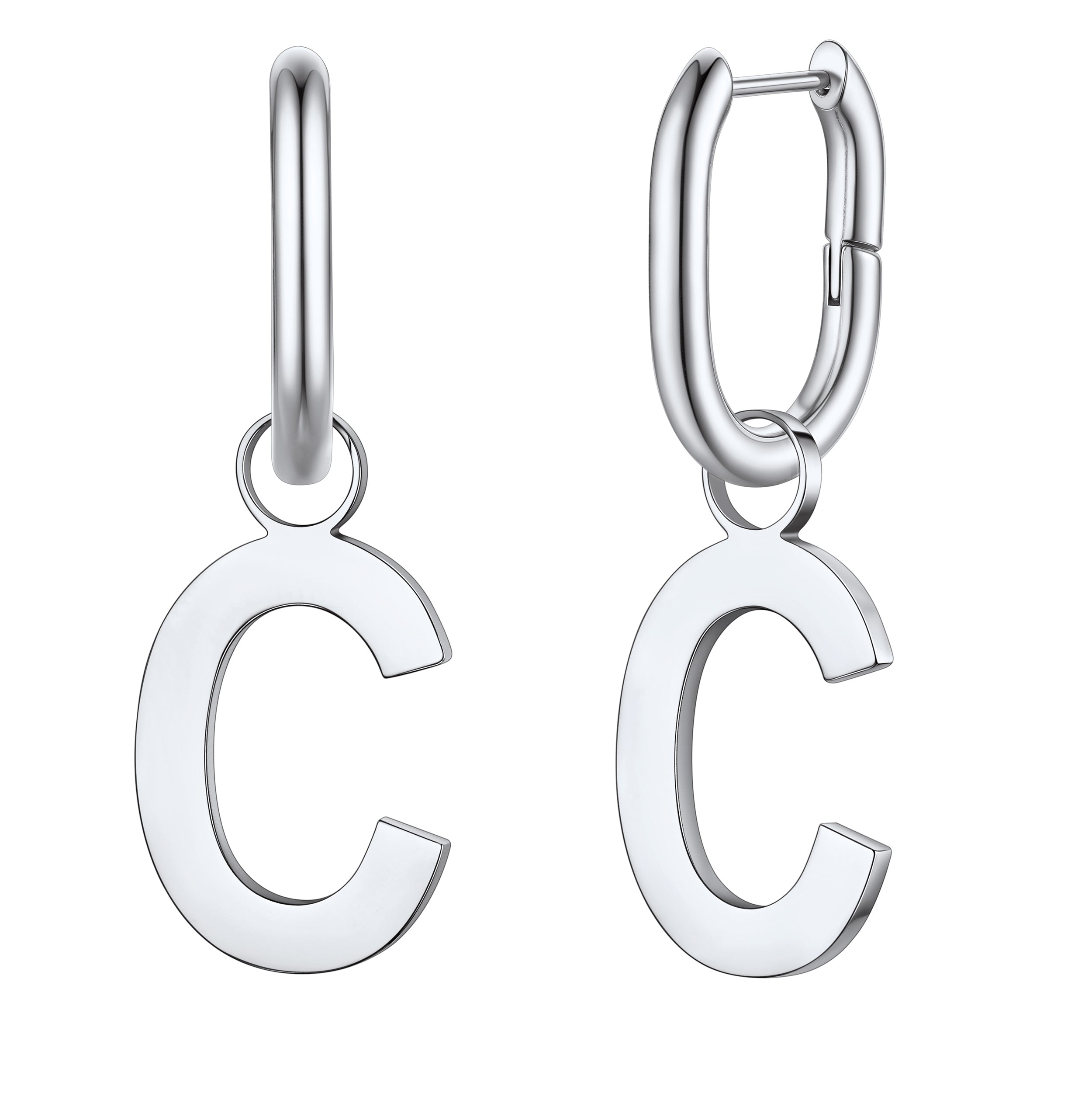 Hypoallergenic Initial Letter Dangle Earrings for