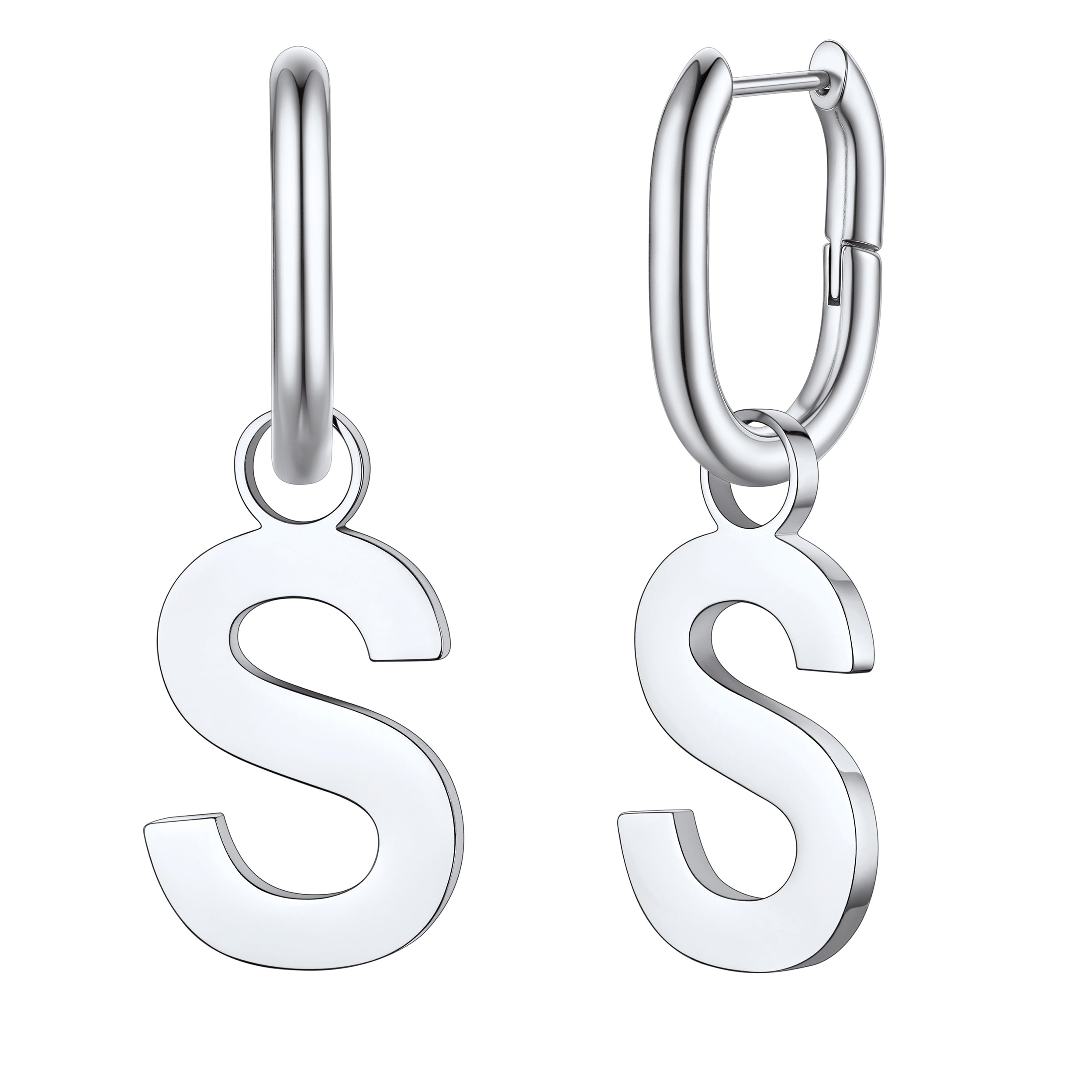 Hypoallergenic Initial Letter Dangle Earrings for