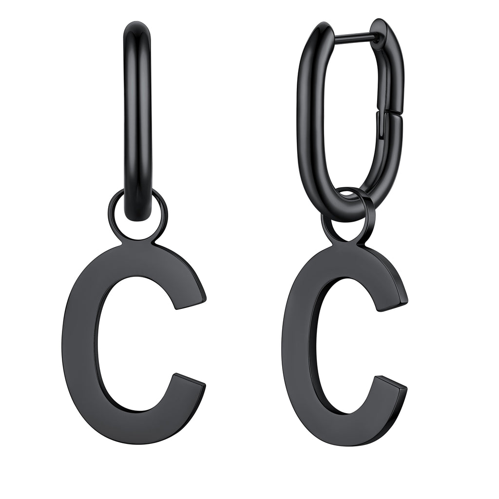 Hypoallergenic Initial Letter Dangle Earrings for