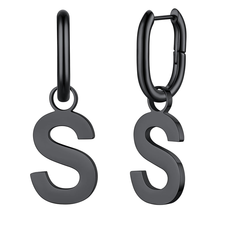 Hypoallergenic Initial Letter Dangle Earrings for