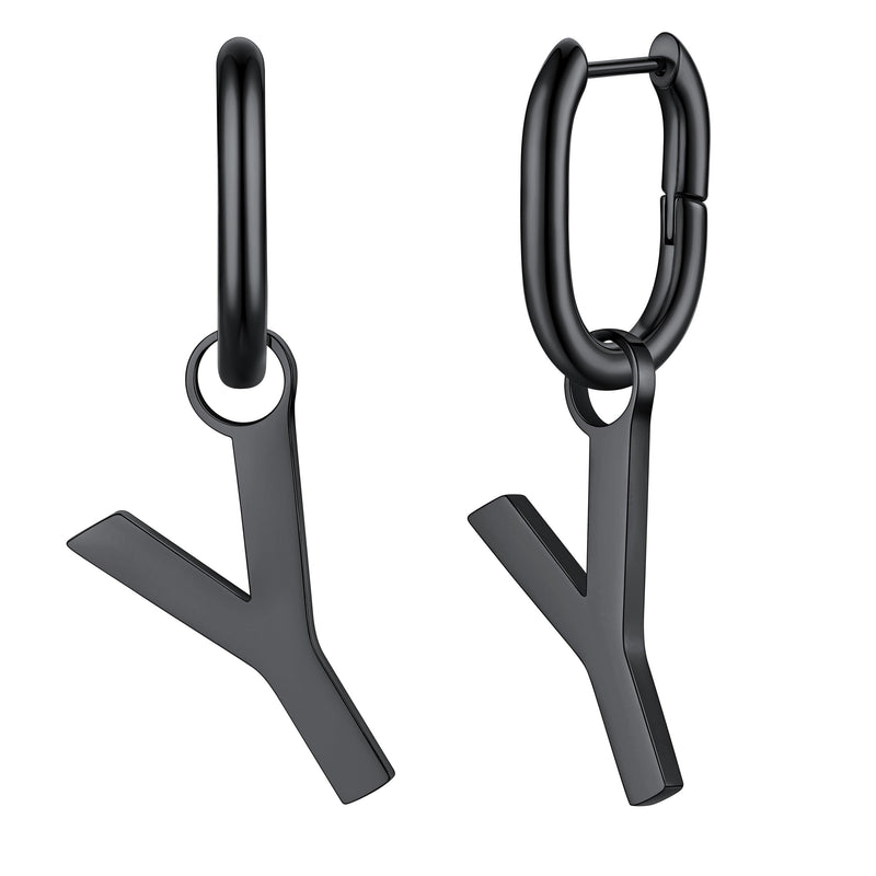 Hypoallergenic Initial Letter Dangle Earrings for