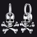 Punk Skull Crossbone Hoop Earrings Gift for