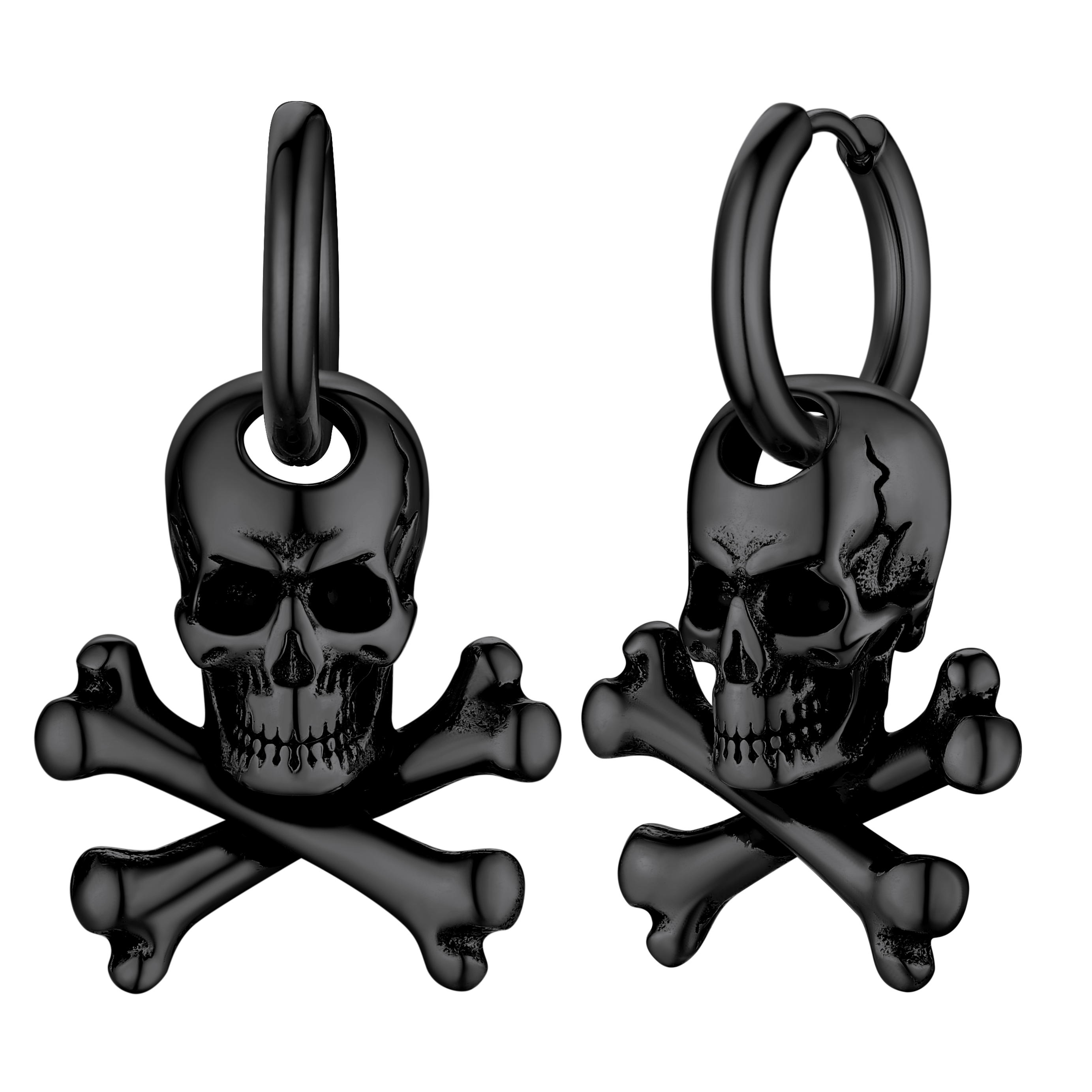 Punk Skull Crossbone Hoop Earrings Gift for