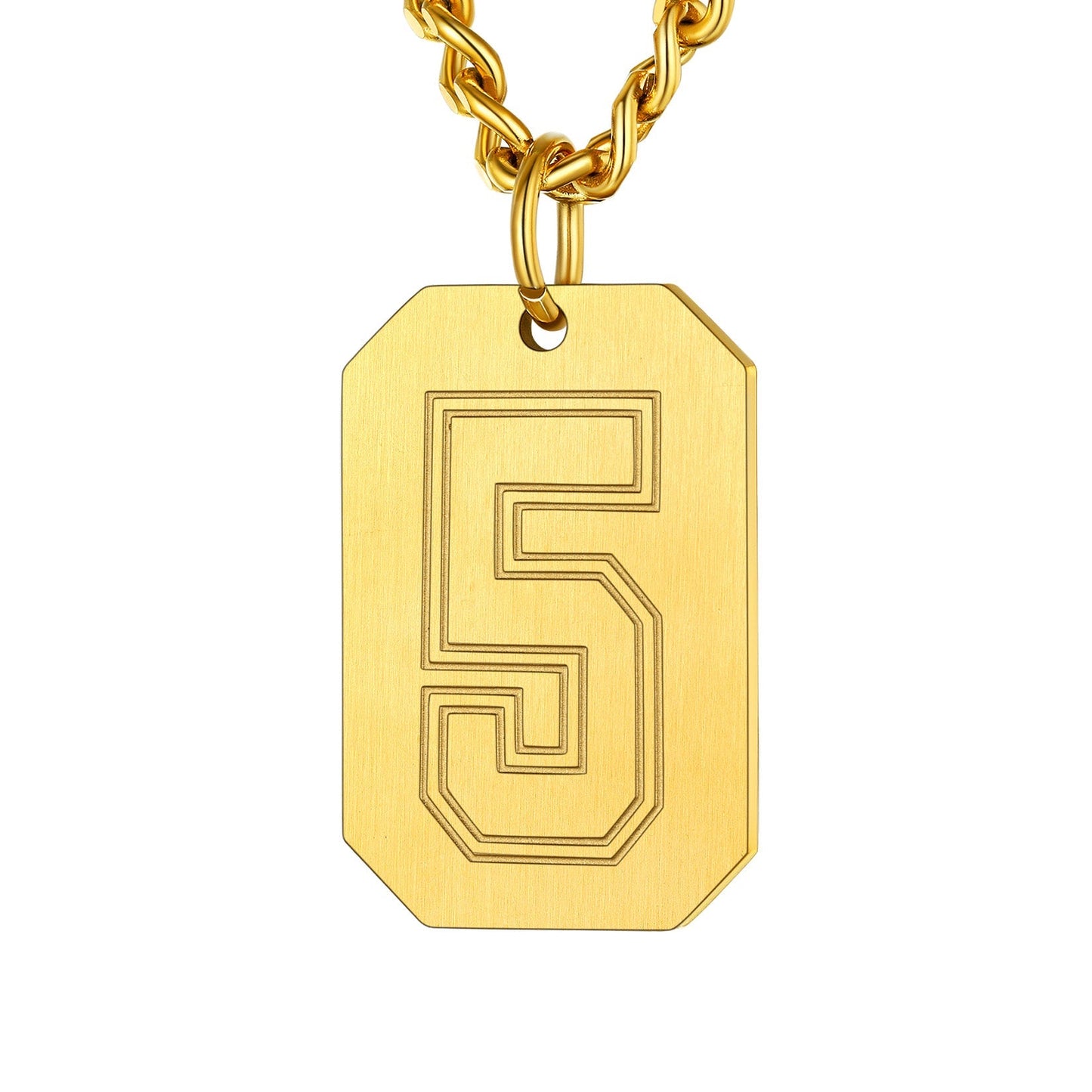 Custom Baseball Jersey Number Dog Tag Necklace for Sport