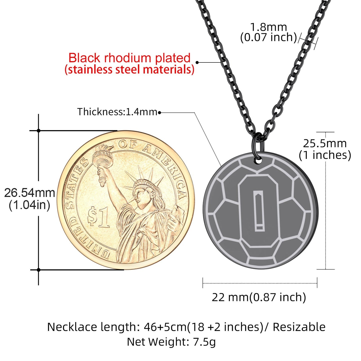 Custom Sports Necklace Jersey Number for & Sport Fans