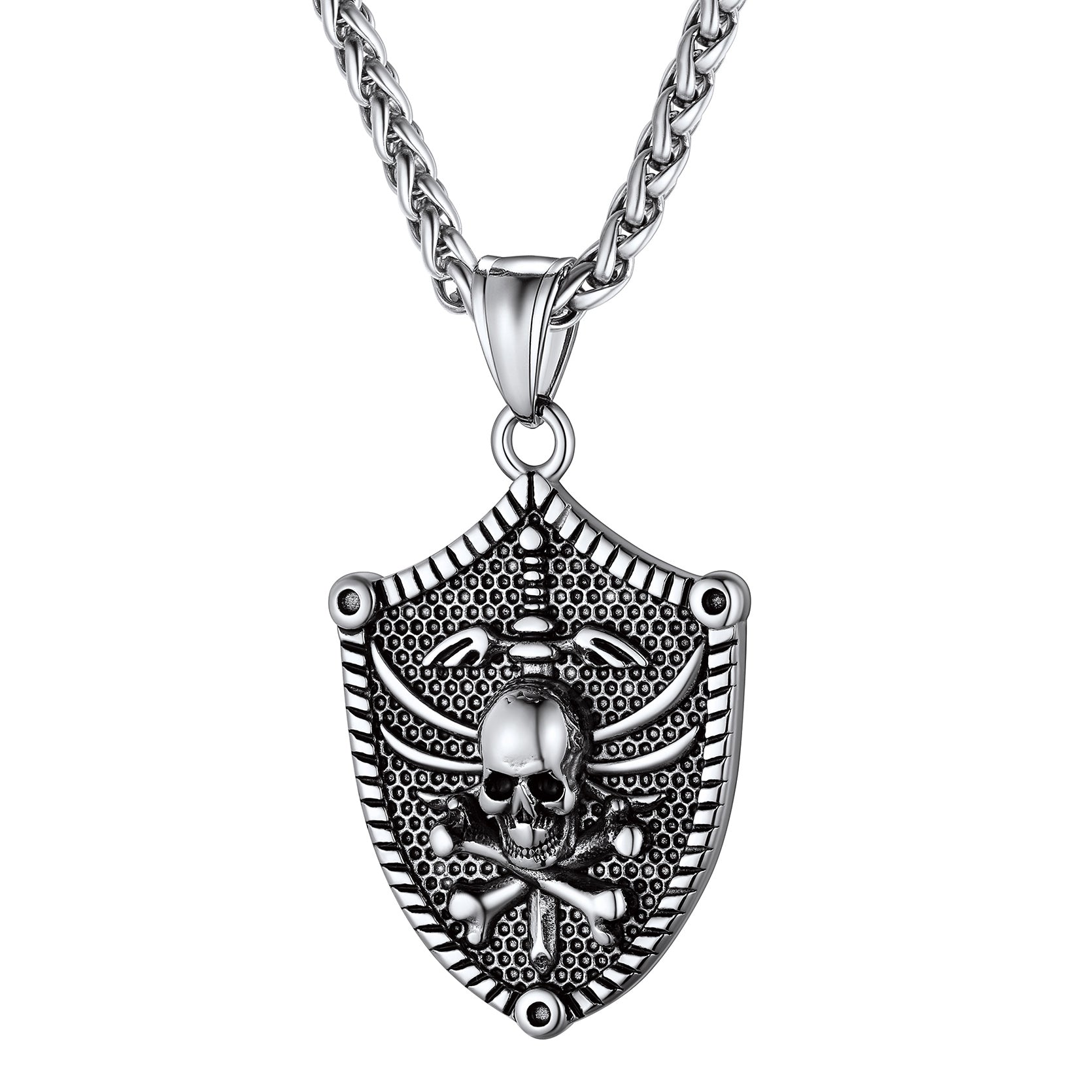 Flash Viking Norse Runes Skull Necklaces for Man