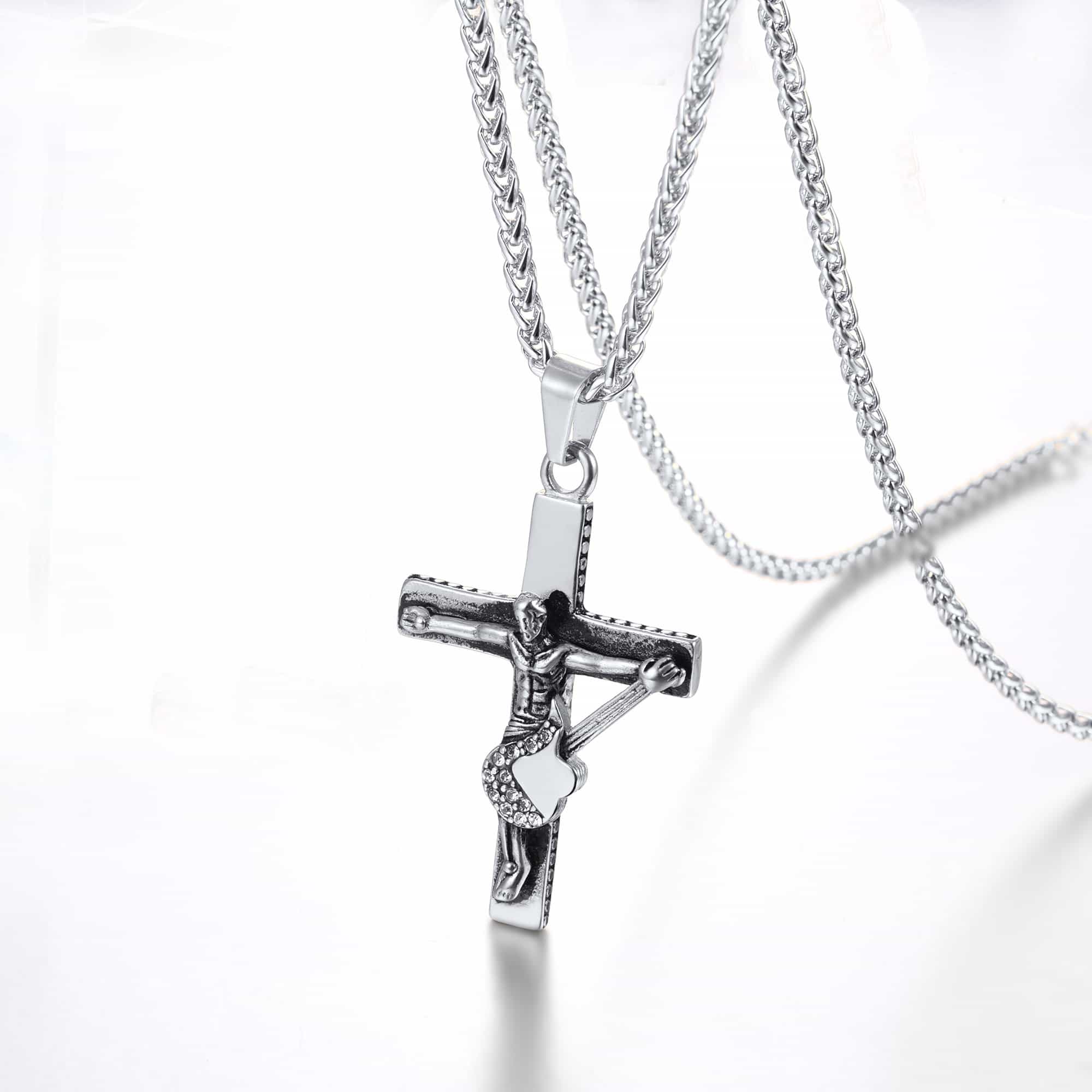 Guitar Jesus Cross Necklace Pendant for