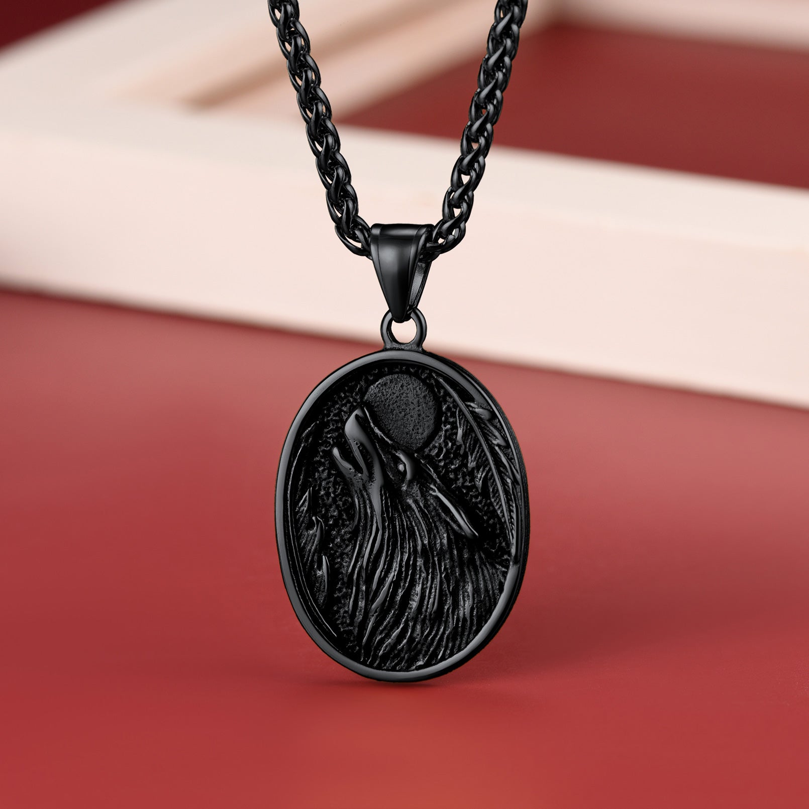 Norse Viking Wolf Pendant Necklace for
