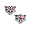 Sacred Cat Earrings With Red Crystals by Alchemy Gothic