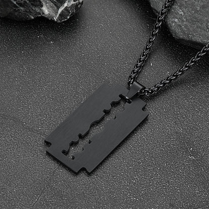 Eboy Razor Blade Dog Tag Pendant Necklace for