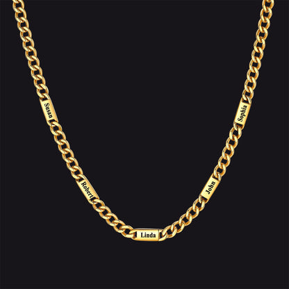 To My Engraved Name Chain Necklace, Birthday or Anniversary Gift for Him