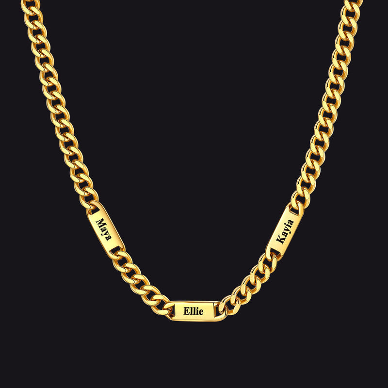Customized Engraved Cuban Chain Name Link Necklace for