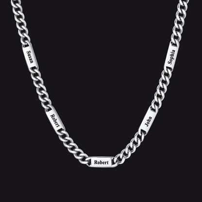 Customized Engraved Cuban Chain Name Link Necklace for