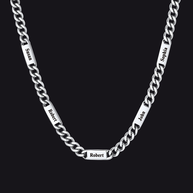 Customized Engraved Cuban Chain Name Link Necklace for