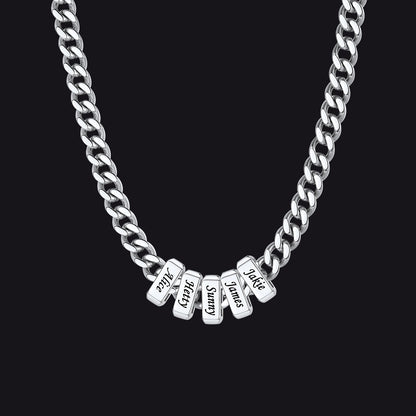 Custom Multi Charm Name Cuban Link Chain Necklace for Father Gift