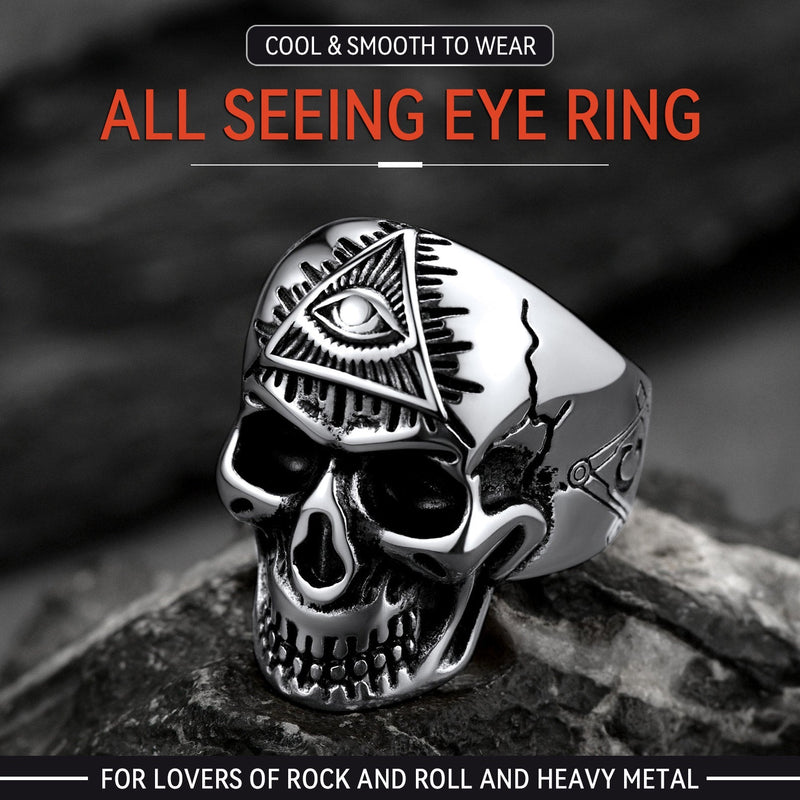 Eye of Providence Skull Ring for