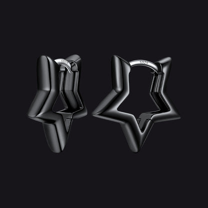 Classic Y2k Hollow Star Hoop Earrings for