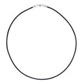 Sterling Silver 1.8mm Fine Black Leather Cord Necklace With Magnet Clasp