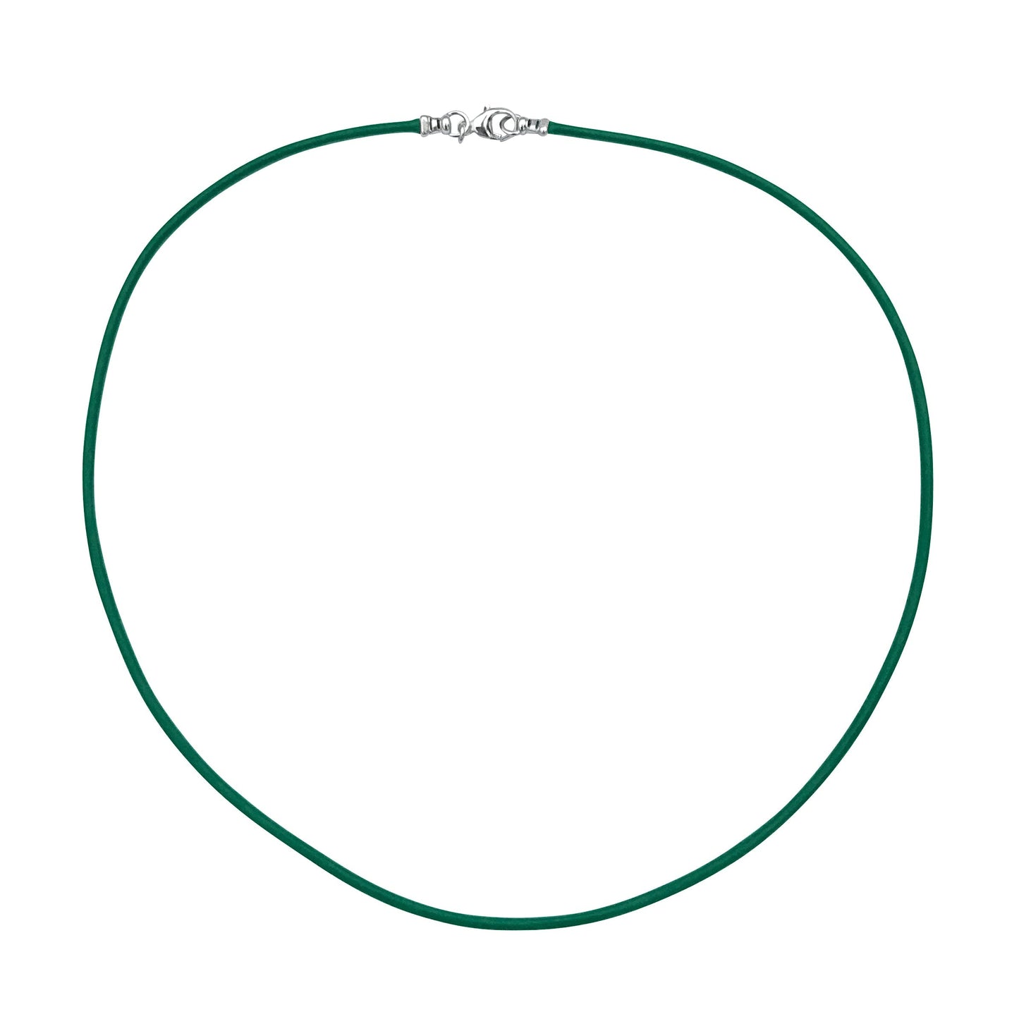 Sterling Silver 1.8mm Fine Emerald Green Leather Cord Necklace