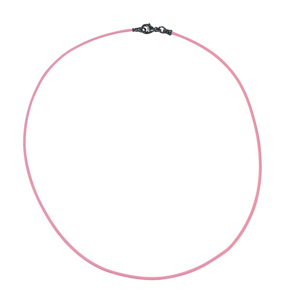 Gunmetal 1.8mm Fine Pink Leather Cord Necklace