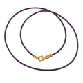 Gold Plated 1.8mm Fine Purple Leather Cord Necklace
