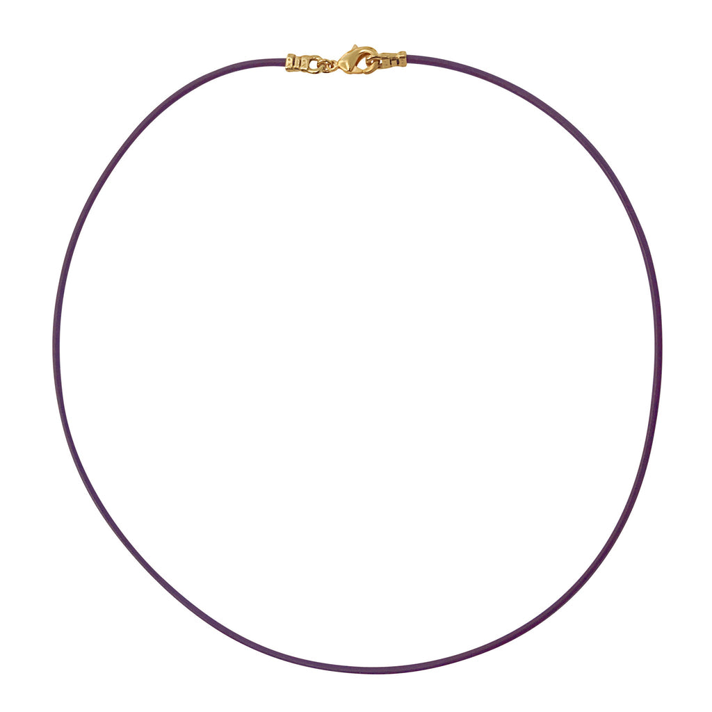 Gold Plated 1.8mm Fine Purple Leather Cord Necklace