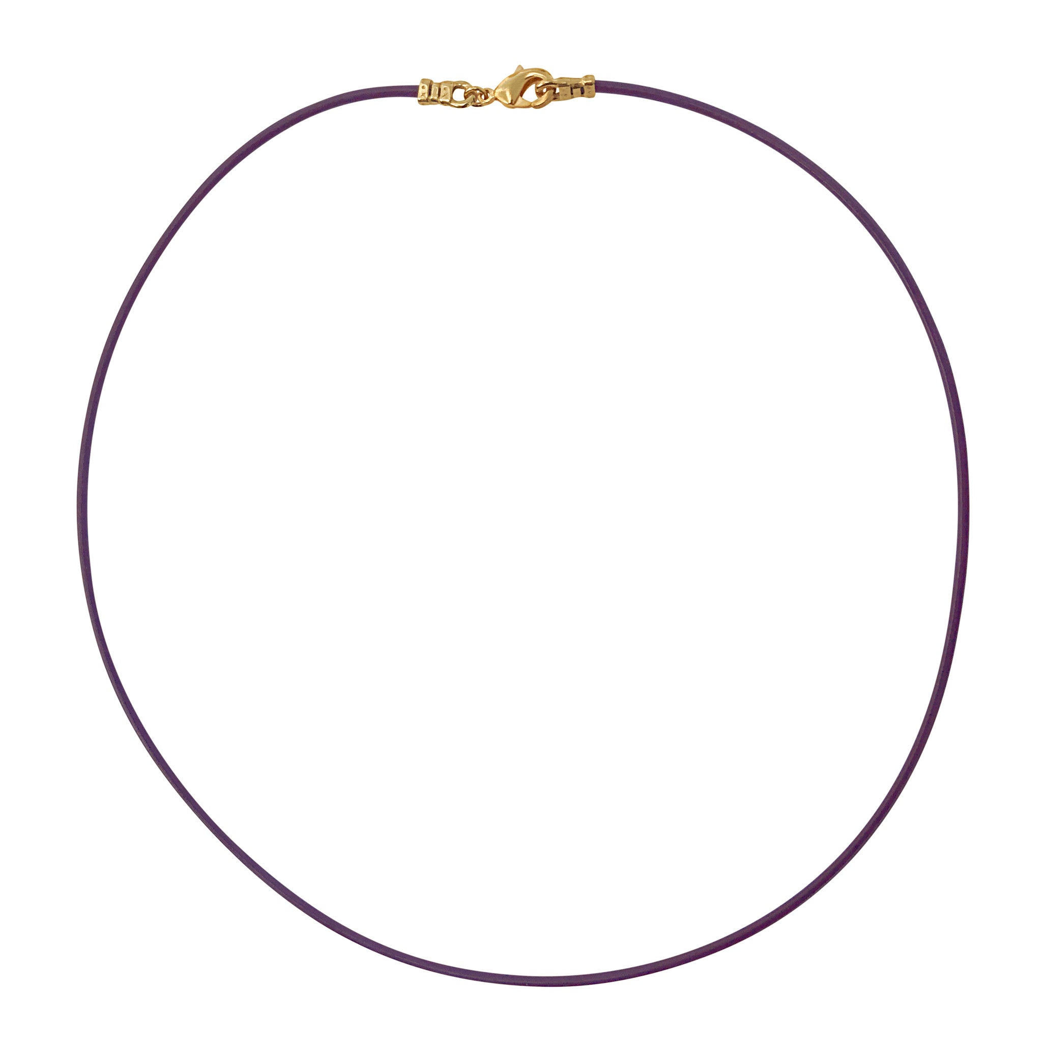 Gold Plated 1.8mm Fine Purple Leather Cord Necklace