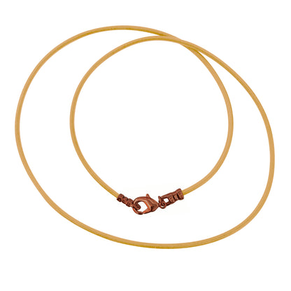 Antique Copper 1.8mm Fine Natural Light Tan Leather Cord Necklace