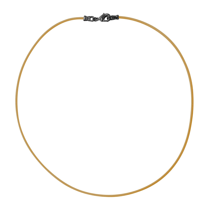Gunmetal 1.8mm Fine Natural Light Tan Leather Cord Necklace