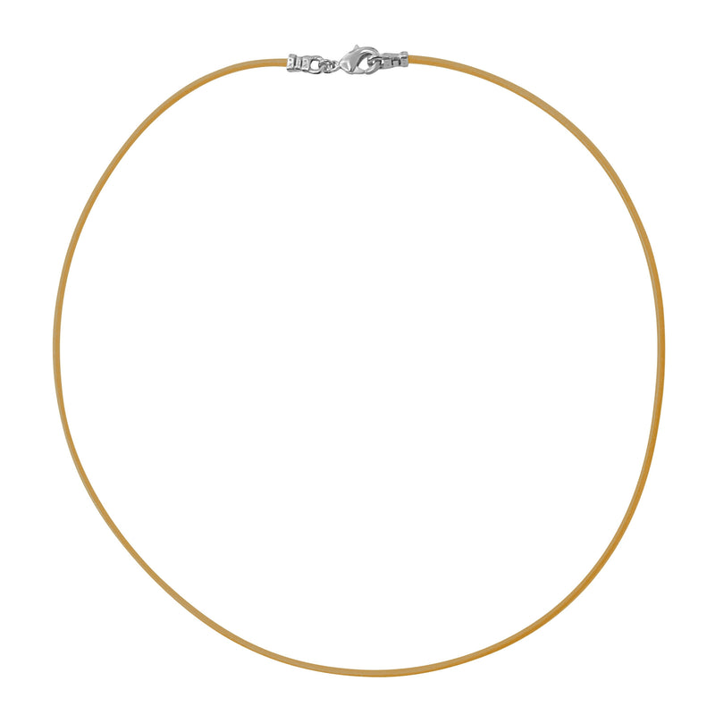 Sterling Silver 1.8mm Fine Natural Light Tan Leather Cord Necklace