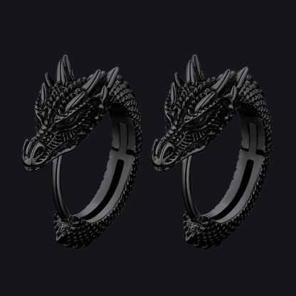 Punk Small Dragon Hoop Earrings for
