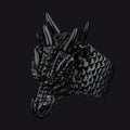 Punk Dragon Head Stainless Steel Ring for