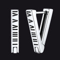 Roman Numerals Triangle Huggie Hoop Earrings for
