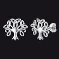 Silver Celtic Knot Tree of Life Stud Earrings for