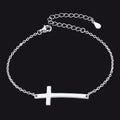 Sterling Silver Sideways Cross Bracelet for /