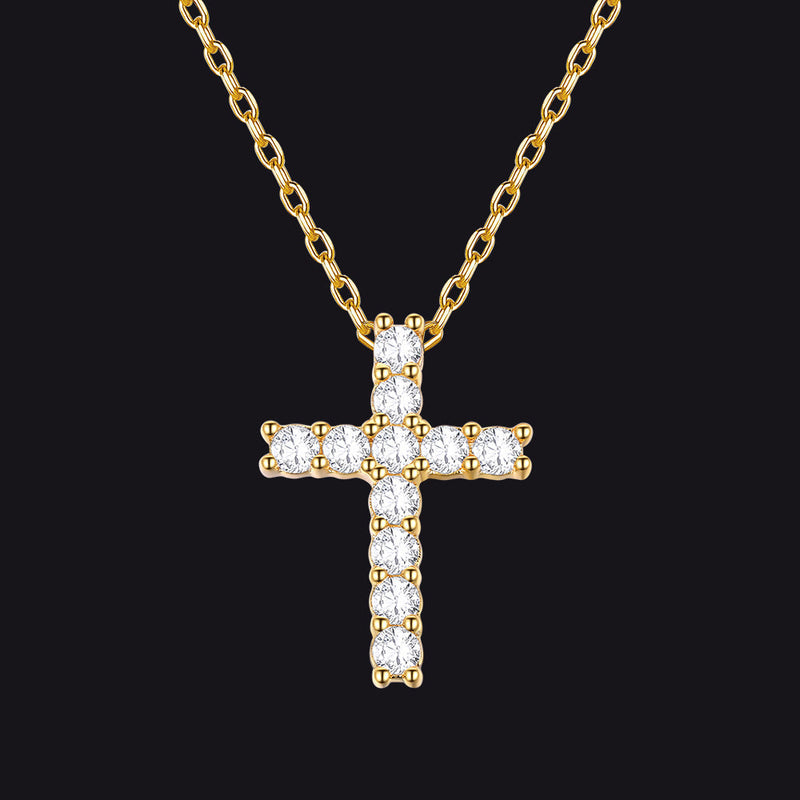 Faith Dainty Cross Pendant Necklace With Cz Gift for Mom Gift