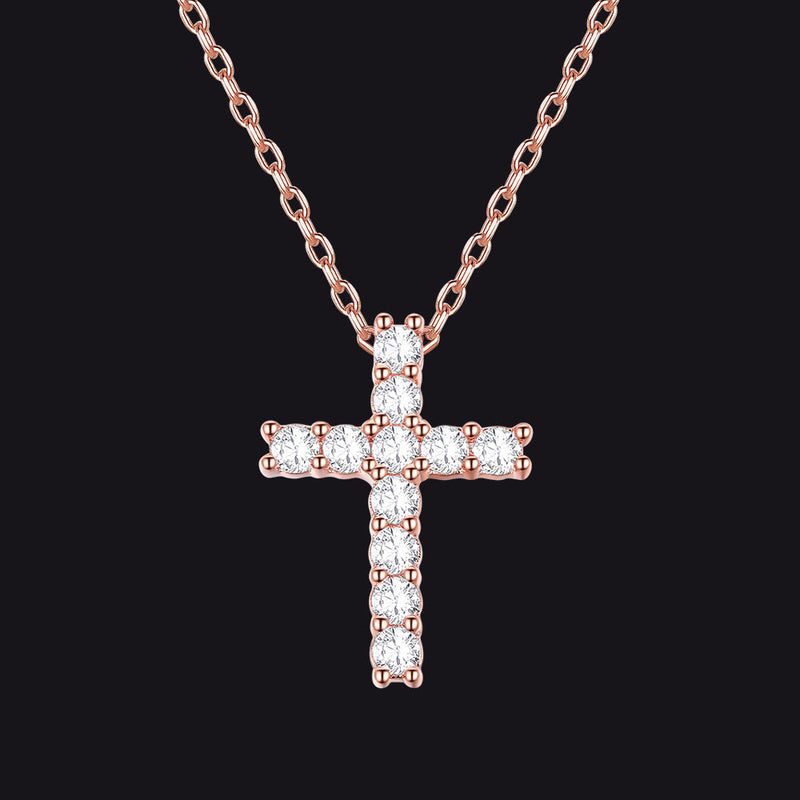Faith Dainty Cross Pendant Necklace With Cz Gift for Mom Gift