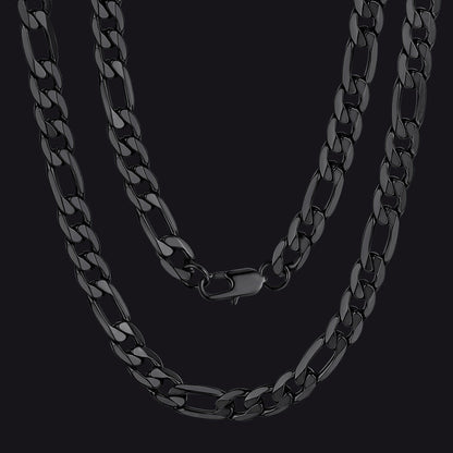 Figaro Link Chain Cuban Necklace for , 4/6/9/13 Mm Width