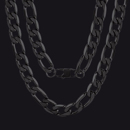 Figaro Link Chain Cuban Necklace for , 4/6/9/13 Mm Width