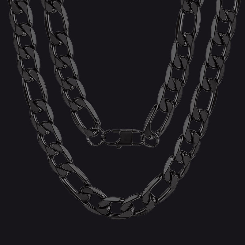 Figaro Link Chain Cuban Necklace for , 4/6/9/13 Mm Width